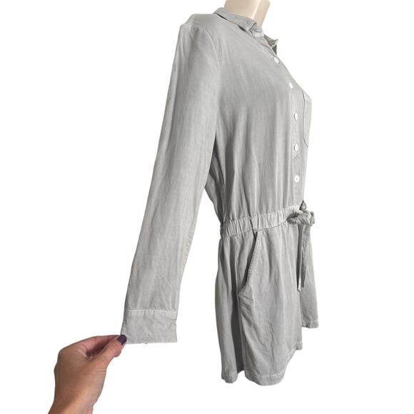 Rails Kennedy Button Down Long Sleeve Romper in Mint Size S - Picture 14 of 15
